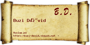 Buzi Dávid névjegykártya