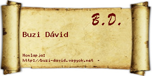 Buzi Dávid névjegykártya